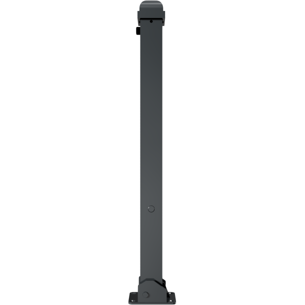 Ornamental bollard | steel tube 70 x 70 mm | series 473B | foldable, self-engaging lockto be fixed by plugs, with base plate 100 x 150 mm | with triangular locking mechanism acc. with DIN 3223 | without eyelet